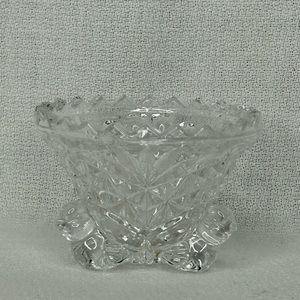 Hofbauer Byrdes Bird 3-Toed Footed Crystal Salt Cellar 1.75”x3” Trinkets Rings